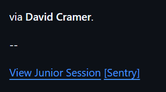 Junior's generated footer on pull requests